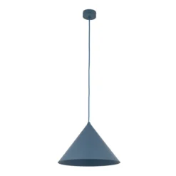 Lampade A Sospensione-Selezionato da Mazzolaluce Lampadario cono 33 cm blu a sospensione di metallo per cucina