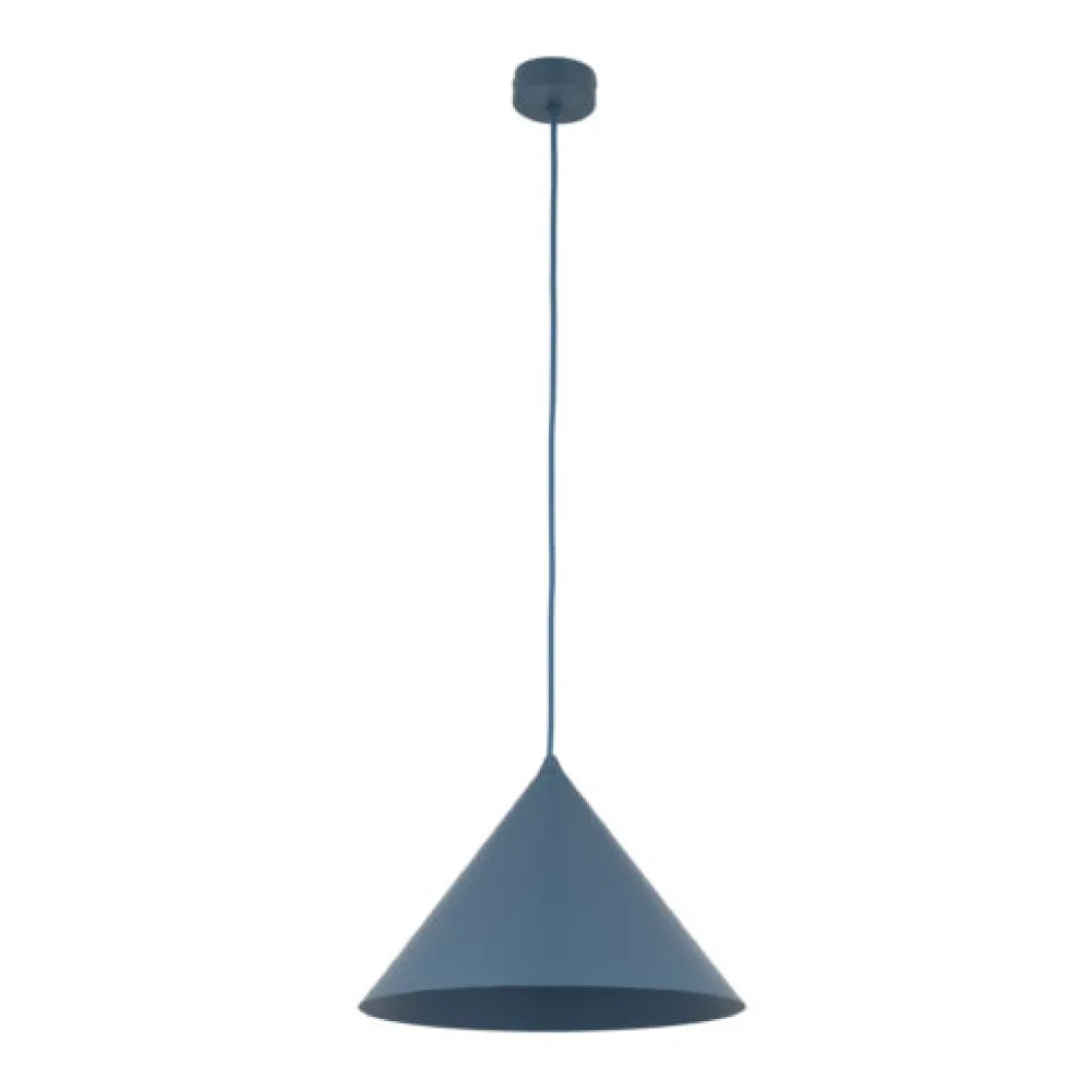 Lampade A Sospensione-Selezionato da Mazzolaluce Lampadario cono 33 cm blu a sospensione di metallo per cucina