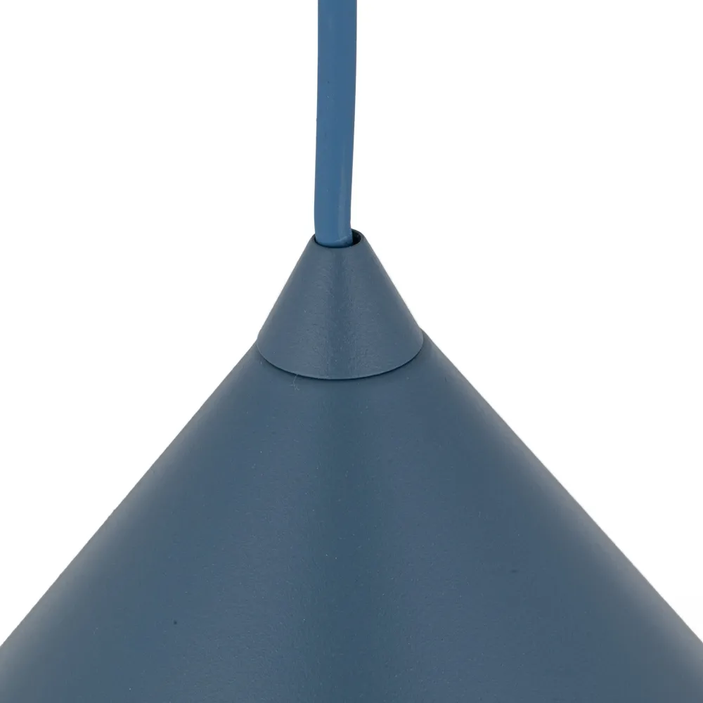 Lampade A Sospensione-Selezionato da Mazzolaluce Lampadario cono 33 cm blu a sospensione di metallo per cucina