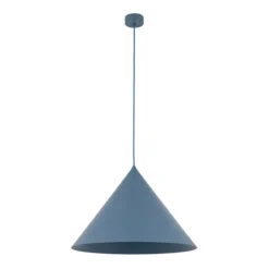 Lampadari Cucina-Selezionato da Mazzolaluce Lampadario cono 50 cm blu a sospensione di metallo per cucina moderna