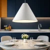 Lampadari Moderni-Selezionato da Mazzolaluce Lampadario cono 45cm di cartapesta bianco