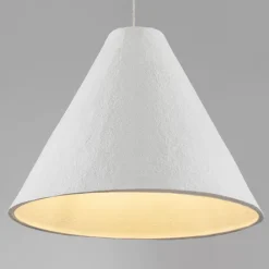 Lampadari Moderni-Selezionato da Mazzolaluce Lampadario cono 45cm di cartapesta bianco