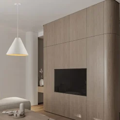 Lampadari Moderni-Selezionato da Mazzolaluce Lampadario cono 45cm di cartapesta bianco