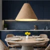 Lampadari Moderni-Selezionato da Mazzolaluce Lampadario cono 45cm di cartapesta colore rovere marrone grezzo