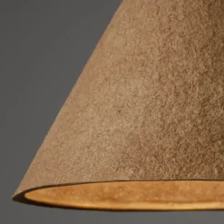 Lampadari Moderni-Selezionato da Mazzolaluce Lampadario cono 45cm di cartapesta colore rovere marrone grezzo