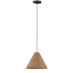 Lampadari Moderni-Selezionato da Mazzolaluce Lampadario cono 45cm di cartapesta colore rovere marrone grezzo