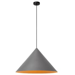 Lampadari Cucina-Selezionato da Mazzolaluce Lampadario cono 60cm di metallo grigio per cucina moderna