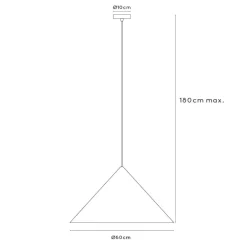 Lampadari Cucina-Selezionato da Mazzolaluce Lampadario cono 60cm di metallo grigio per cucina moderna
