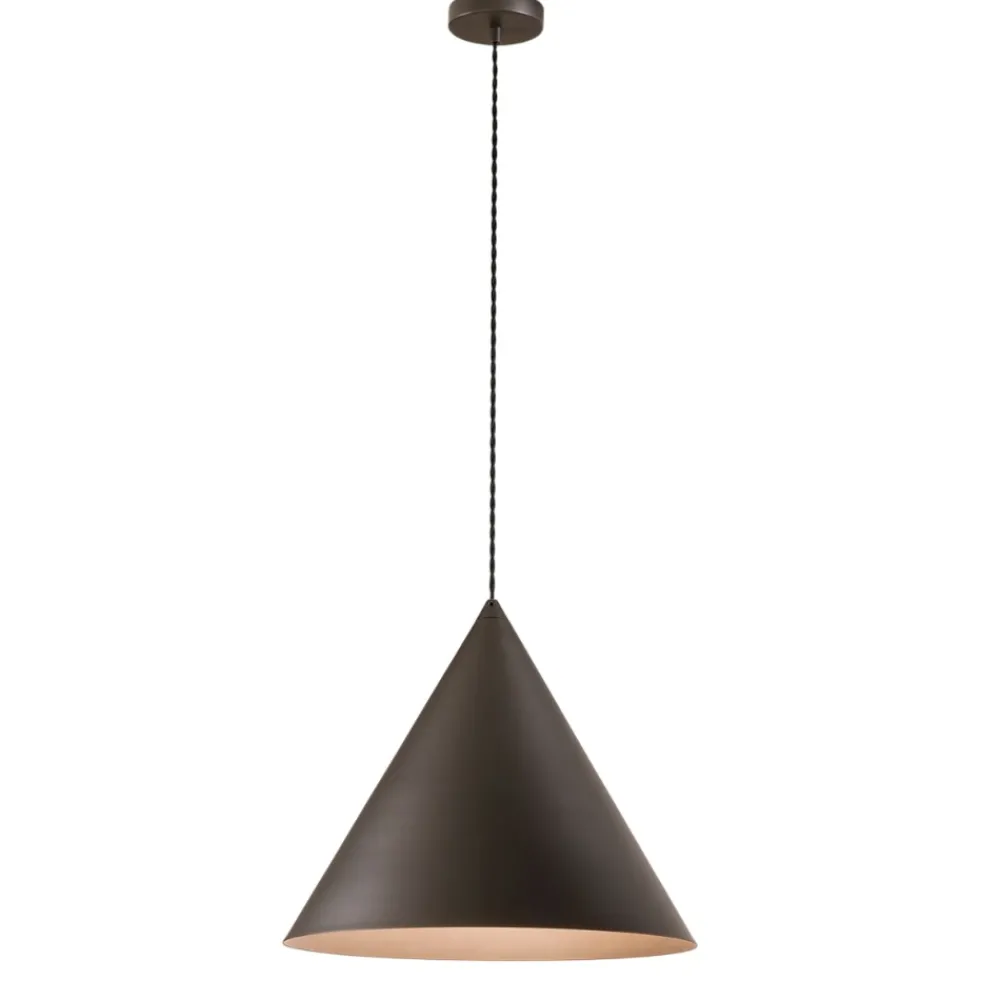 Lampadari Cucina-Perenz Illuminazione Lampadario cono 40cm grigio marrone per cucina perenz iconic