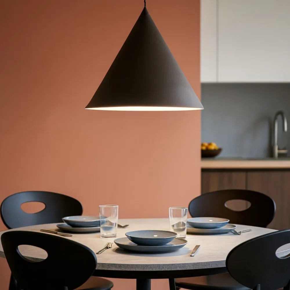Lampadari Cucina-Perenz Illuminazione Lampadario cono 30cm grigio marrone metallizzato perenz iconic