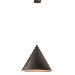 Lampadari Cucina-Perenz Illuminazione Lampadario cono 30cm grigio marrone metallizzato perenz iconic