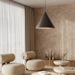 Lampadari Cucina-Perenz Illuminazione Lampadario cono 30cm grigio marrone metallizzato perenz iconic