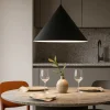 Lampadari Cucina-Selezionato da Mazzolaluce Lampadario cono di metallo nero 50 cm per cucina
