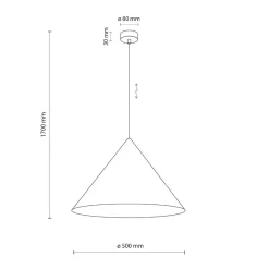 Lampadari Cucina-Selezionato da Mazzolaluce Lampadario cono di metallo nero 50 cm per cucina