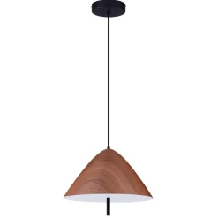 Lampadari Cucina-Selezionato da Mazzolaluce Lampadario cono effetto legno led 17w 3000k per cucina