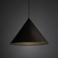 Lampadari Cucina-Selezionato da Mazzolaluce Lampadario cono marrone 50 cm sospensione in metallo per cucina