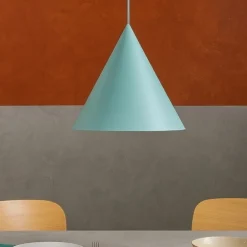 Lampadari Cucina-Selezionato da Mazzolaluce Lampadario cono metallo colore menta cm32 per cucina