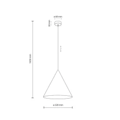 Lampadari Cucina-Selezionato da Mazzolaluce Lampadario cono metallo colore menta cm32 per cucina
