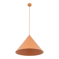 Lampadari Cucina-Selezionato da Mazzolaluce Lampadario cono per cucina 50 cm arancione in metallo