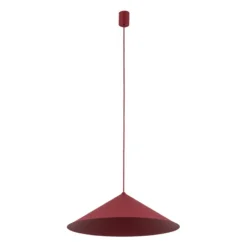 Lampadari Cucina-Selezionato da Mazzolaluce Lampadario cono rosso a sospensione 50 cm per tavolo da cucina moderna