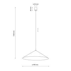 Lampadari Cucina-Selezionato da Mazzolaluce Lampadario cono rosso a sospensione 50 cm per tavolo da cucina moderna