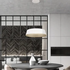 Lampadari Cucina-Selezionato da Mazzolaluce Lampadario cono rovesciato bianco oro led dimmerabile per cucina
