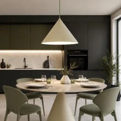 Lampade A Sospensione-Selezionato da Mazzolaluce Lampadario cono verde 33 cm di metallo per cucina