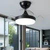 Ventilatori Da Soffitto-Selezionato da Mazzolaluce Lampadario con pale ventilatore nero con telecomando pale a scomparsa motorizzate 13mq