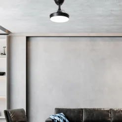 Ventilatori Da Soffitto-Selezionato da Mazzolaluce Lampadario con pale ventilatore nero con telecomando pale a scomparsa motorizzate 13mq