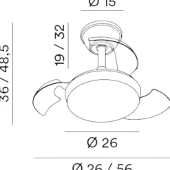 Ventilatori Da Soffitto-Selezionato da Mazzolaluce Lampadario con pale ventilatore nero con telecomando pale a scomparsa motorizzate 13mq