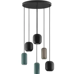 Lampadari Moderni-Selezionato da Mazzolaluce Lampadario con pendenti a sospensione multicolor moderno per soggiorno
