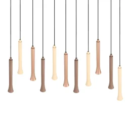 Lampadari Cucina-Selezionato da Mazzolaluce Lampadario con pendenti beige caffe moderno per tavolo da cucina