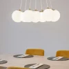 Lampadari Moderni-Vivida International Lampadario con pendenti vetro bianco oro rosa vivida pearl