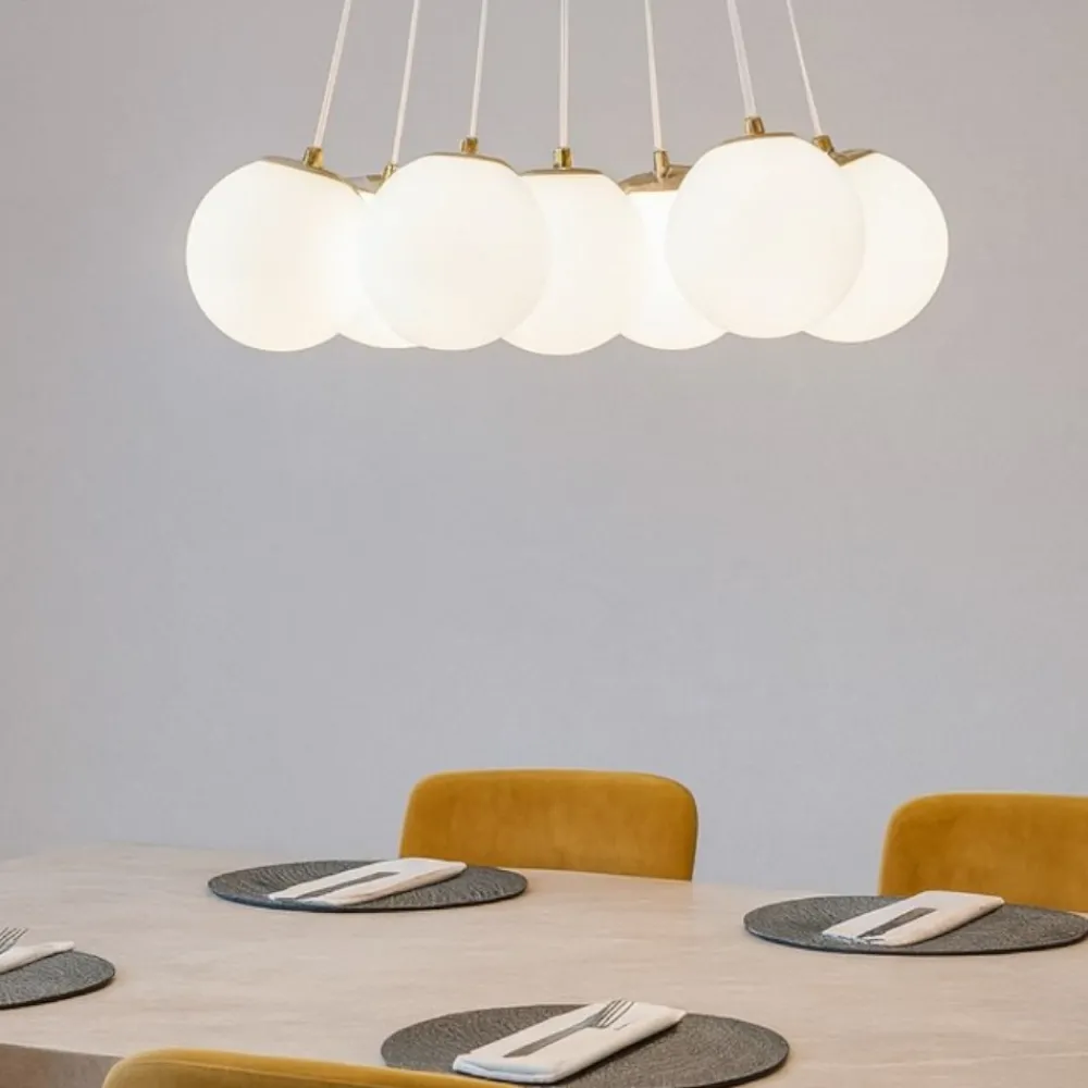 Lampadari Moderni-Vivida International Lampadario con pendenti vetro bianco oro rosa vivida pearl
