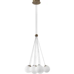 Lampadari Moderni-Vivida International Lampadario con pendenti vetro bianco oro rosa vivida pearl