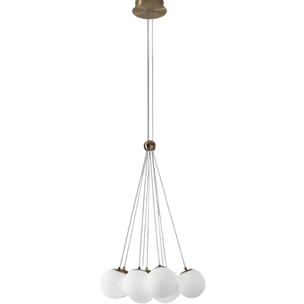 Lampadari Moderni-Vivida International Lampadario con pendenti vetro bianco oro rosa vivida pearl