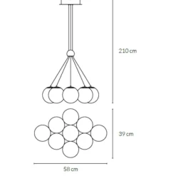 Lampadari Moderni-Vivida International Lampadario con pendenti vetro bianco oro rosa vivida pearl
