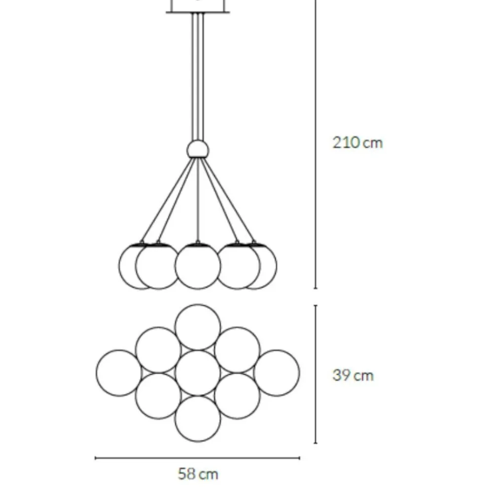 Lampadari Moderni-Vivida International Lampadario con pendenti vetro bianco oro rosa vivida pearl