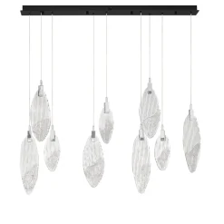 Lampadari Moderni-Selezionato da Mazzolaluce Lampadario con petali in vetro pendenti per tavolo soggiorno