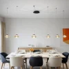 Lampadari Moderni-Fabas Luce Lampadario con sospensioni decentrate vetri ambra fabas arabella