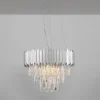 Lampadari Moderni-Selezionato da Mazzolaluce Lampadario contemporana cristalli cromo per salotto 50cm