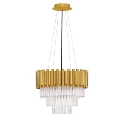 Lampadari Moderni-Selezionato da Mazzolaluce Lampadario contemporaneo con cristalli 40 cm oro design