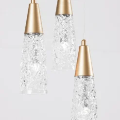 Lampadari Moderni-Selezionato da Mazzolaluce Lampadario contemporaneo 3 luci oro per soggiorno