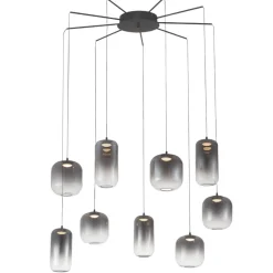 Lampadari Moderni-Selezionato da Mazzolaluce Lampadario con vetri fume per soggiorno moderno