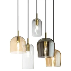 Lampadari Moderni-Perenz Illuminazione Lampadario coro perenz 5 pendenti vetri multicolor per salotto