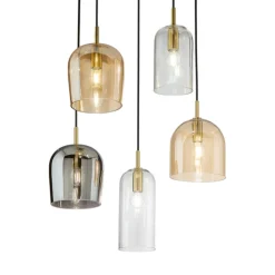 Lampadari Moderni-Perenz Illuminazione Lampadario coro perenz 5 pendenti vetri multicolor per salotto