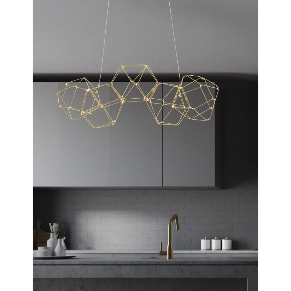 Lampadari Cucina-Selezionato da Mazzolaluce Lampadario costellazione oro led 22w 3000k per cucina moderna