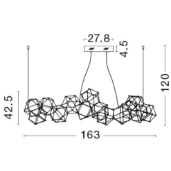 Lampadari Moderni-Selezionato da Mazzolaluce Lampadario costellazione per soggiorno moderno oro led 67w 3000k