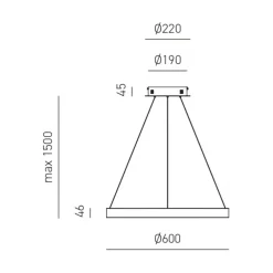 Lampadari Moderni-Gea Luce Lampadario criseide s p oro rotondo led 60w 3000k