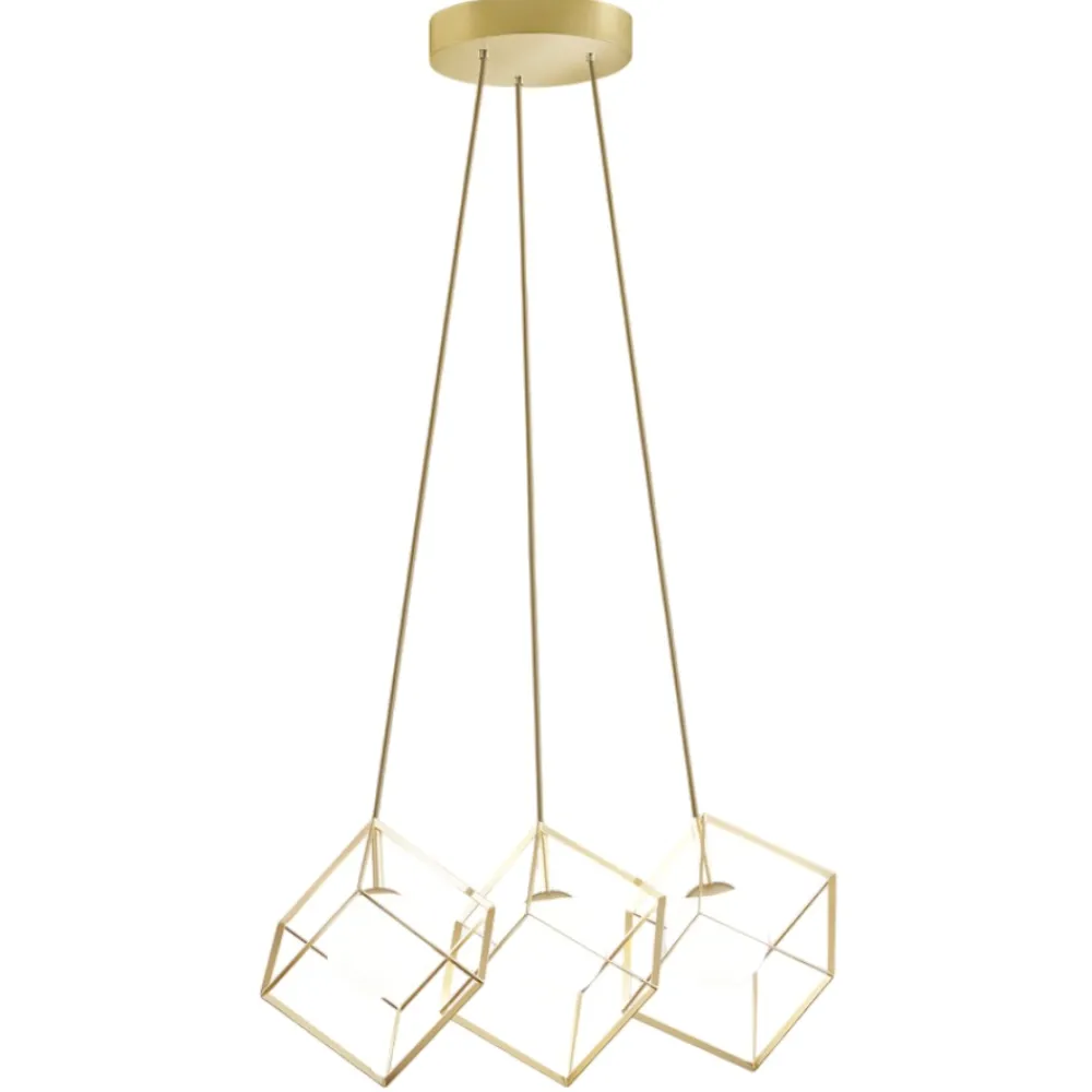 Lampadari Cucina-Perenz Illuminazione Lampadario cube oro per cucina